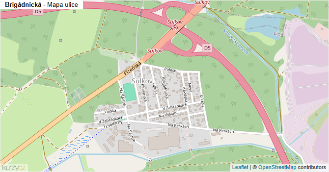 Brigádnická - mapa ulice