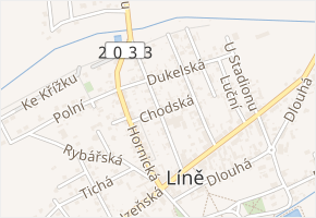 Chodská v obci Líně - mapa ulice