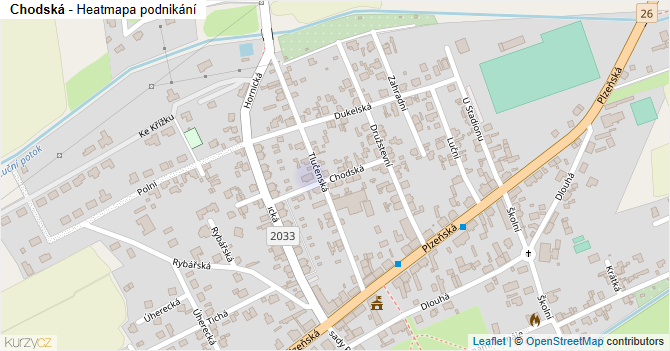 Chodská - mapa podnikání