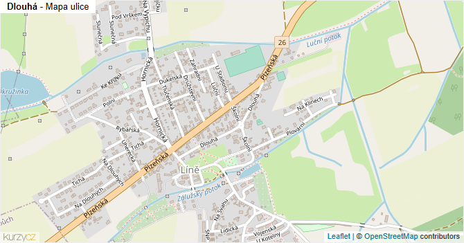 Dlouhá - mapa ulice