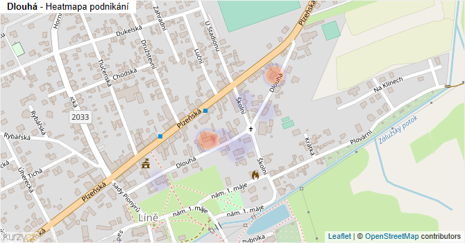 Dlouhá - mapa podnikání