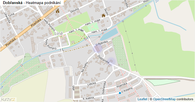 Dobřanská - mapa podnikání