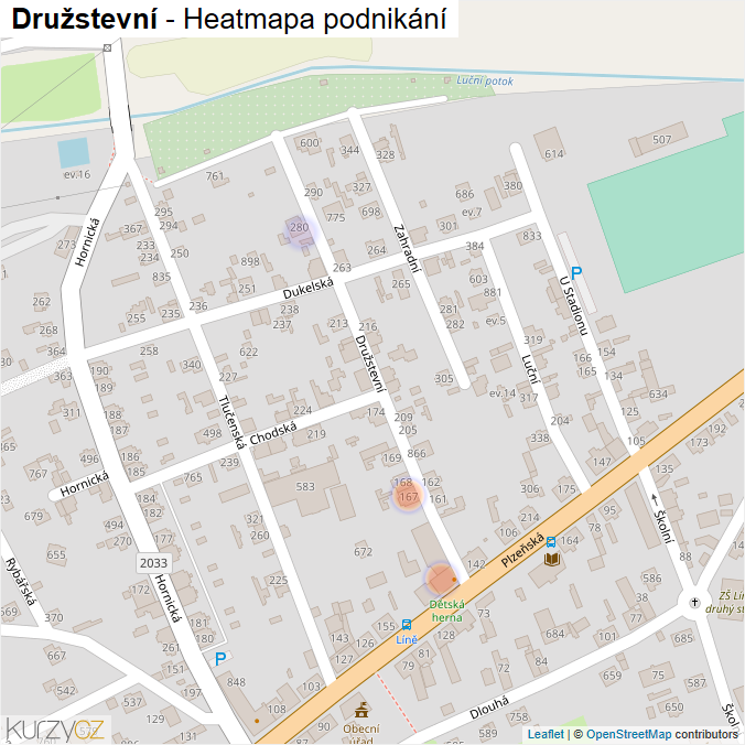 Mapa Družstevní - Firmy v ulici.