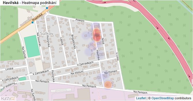 Havířská - mapa podnikání