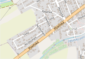 K Okružince v obci Líně - mapa ulice