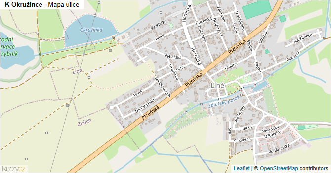 K Okružince - mapa ulice