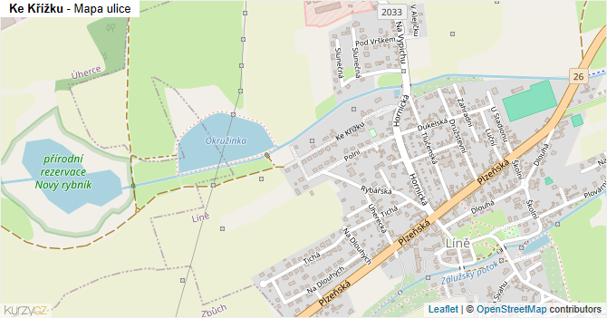 Ke Křížku - mapa ulice