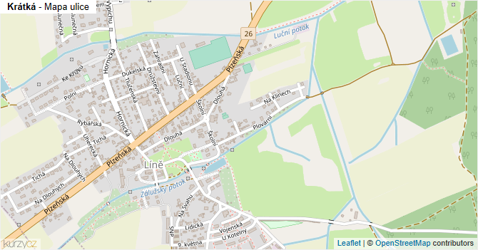 Krátká - mapa ulice