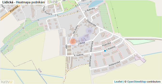 Lidická - mapa podnikání