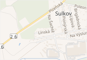 Línská v obci Líně - mapa ulice