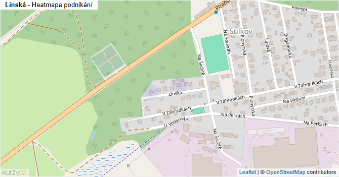 Línská - mapa podnikání
