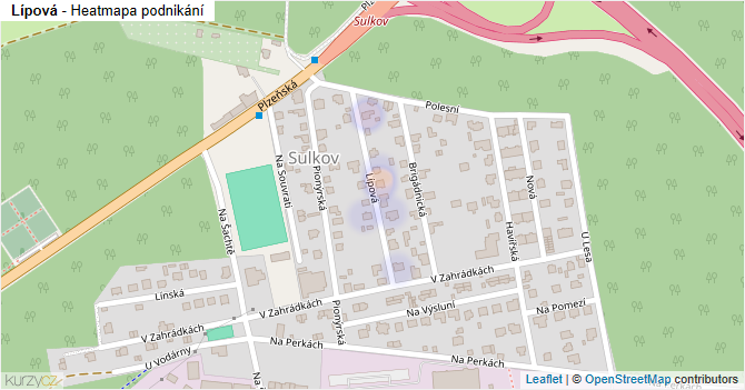 Lípová - mapa podnikání