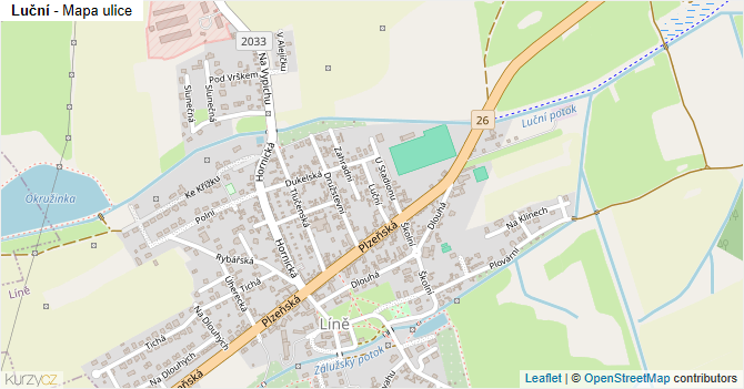 Luční - mapa ulice