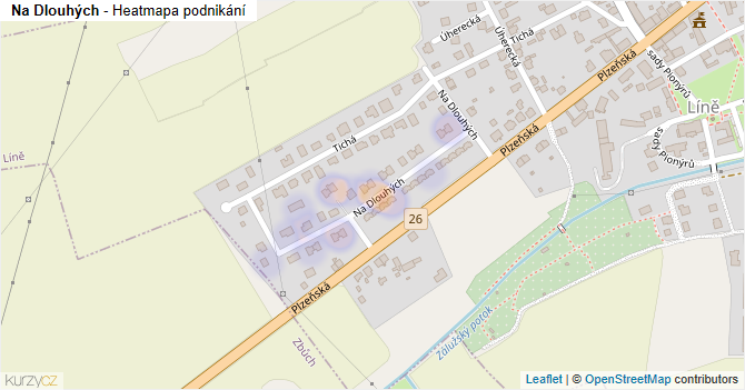 Na Dlouhých - mapa podnikání