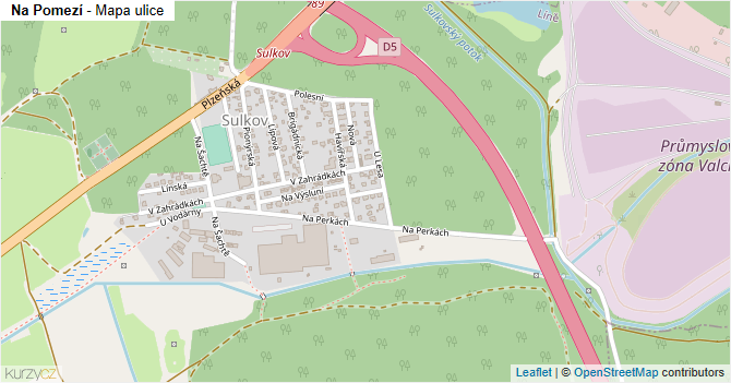 Na Pomezí - mapa ulice