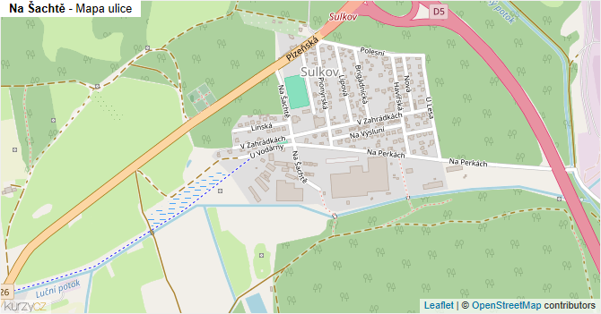 Na Šachtě - mapa ulice
