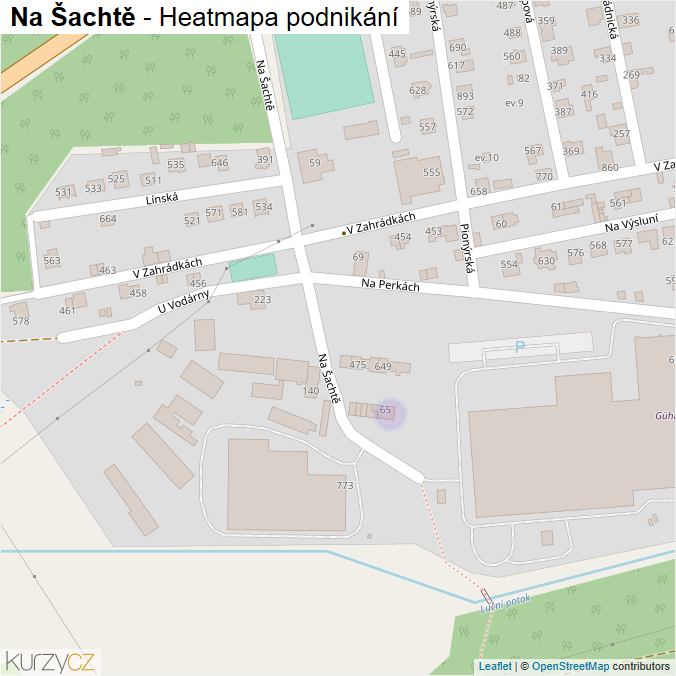 Mapa Na Šachtě - Firmy v ulici.
