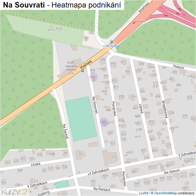 Mapa Na Souvrati - Firmy v ulici.