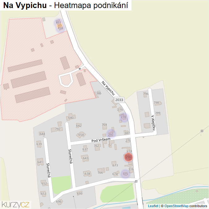 Mapa Na Vypichu - Firmy v ulici.