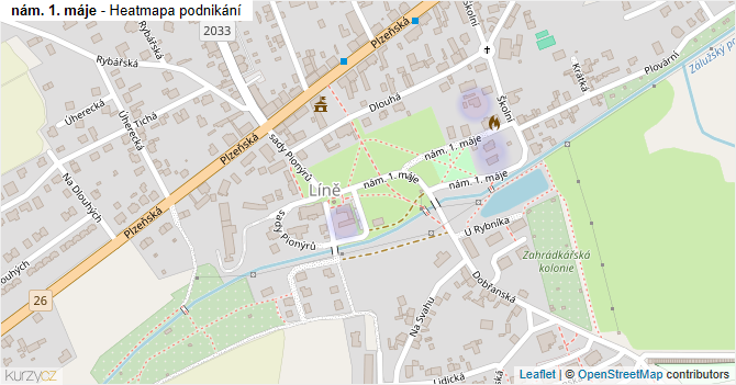 nám. 1. máje - mapa podnikání