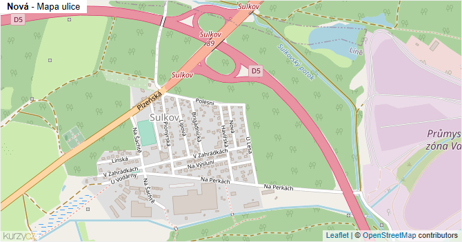 Nová - mapa ulice