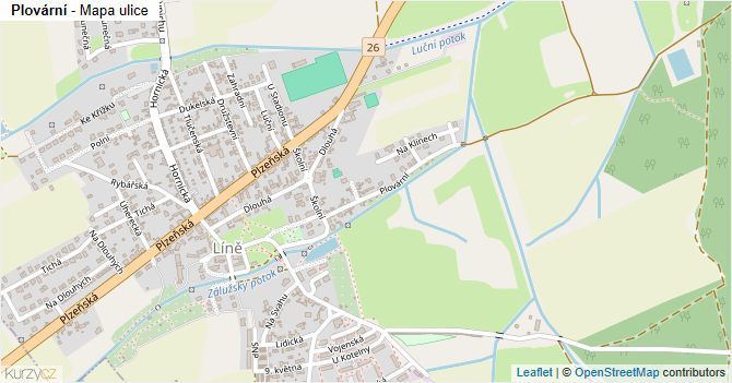 Plovární - mapa ulice