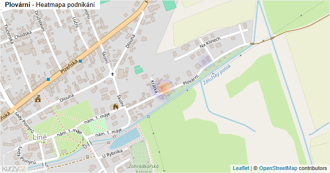 Plovární - mapa podnikání