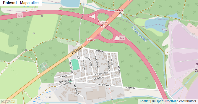 Polesní - mapa ulice