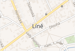 Slunečná v obci Líně - mapa ulice
