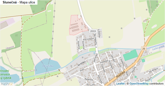 Slunečná - mapa ulice