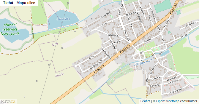 Tichá - mapa ulice