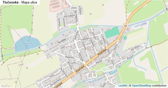 Tlučenská - mapa ulice