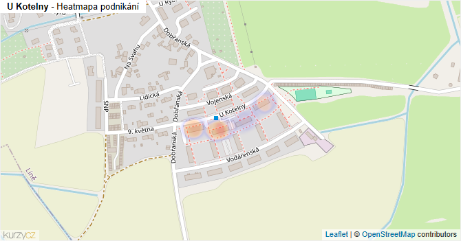 U Kotelny - mapa podnikání