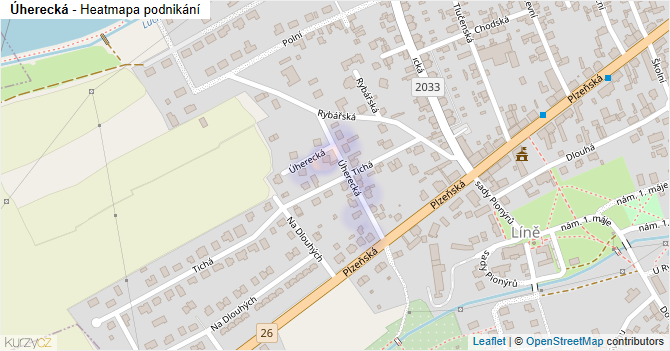 Úherecká - mapa podnikání