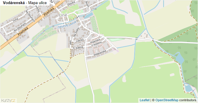 Vodárenská - mapa ulice