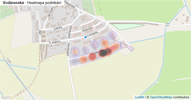 Vodárenská - mapa podnikání