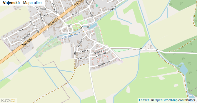 Vojenská - mapa ulice