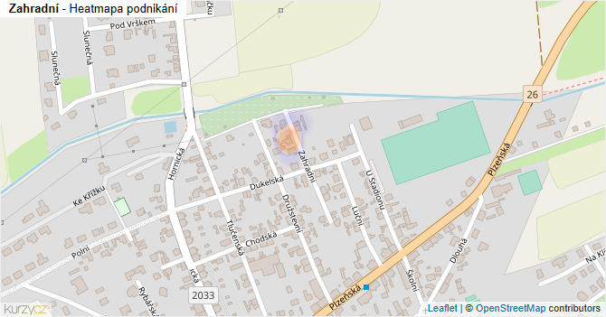 Zahradní - mapa podnikání