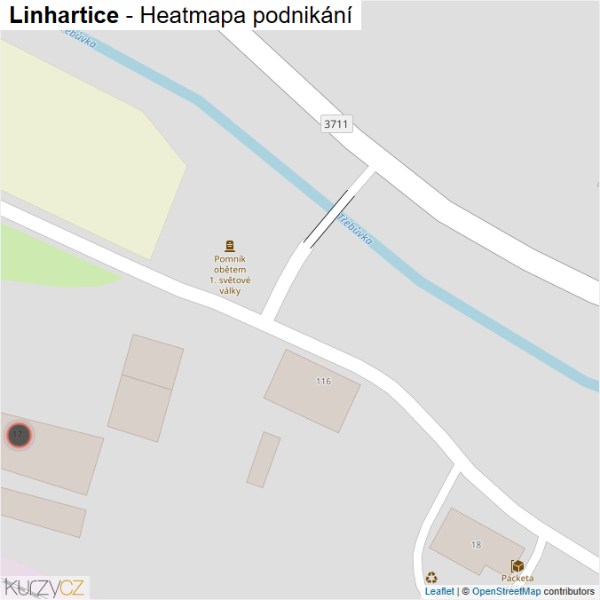 Mapa Linhartice - Firmy v obci.