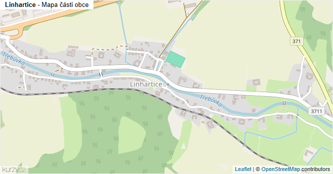 Linhartice - mapa části obce