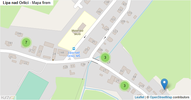 Lípa nad Orlicí - mapa firem