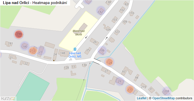 Lípa nad Orlicí - mapa podnikání