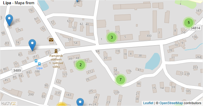 Lípa - mapa firem