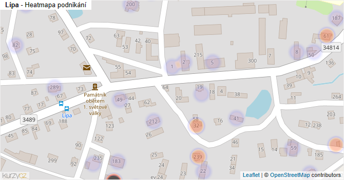 Lípa - mapa podnikání