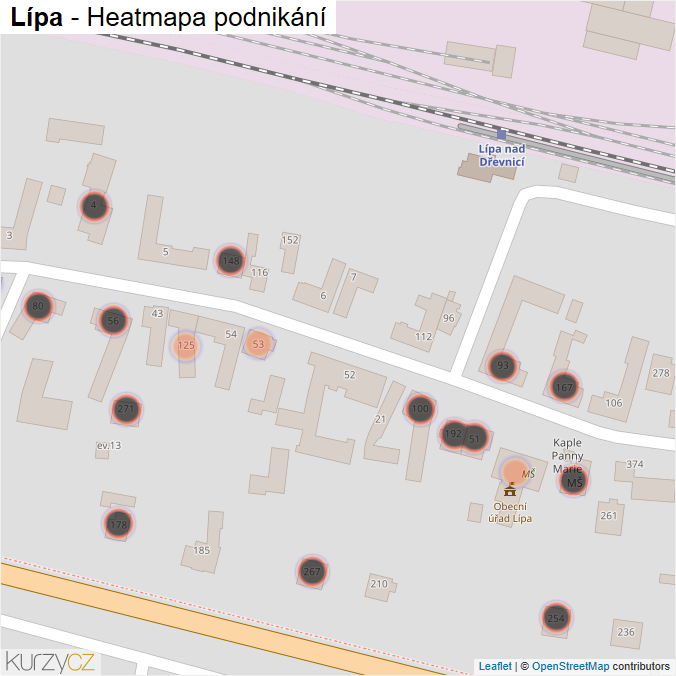 Mapa Lípa - Firmy v obci.