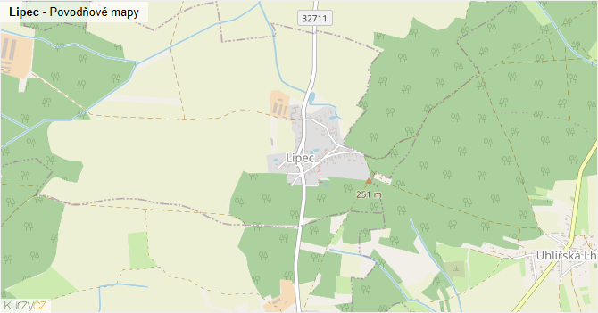 Lipec - záplavové mapy stoleté vody