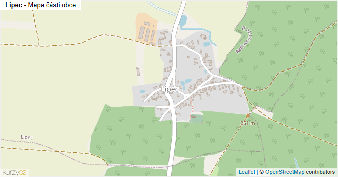 Lipec - mapa části obce