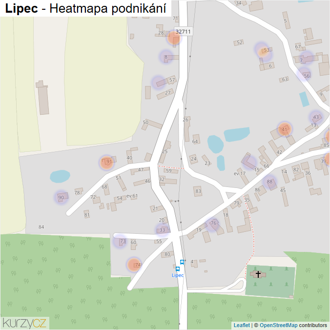 Mapa Lipec - Firmy v části obce.