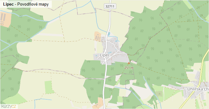 Lipec - záplavové mapy stoleté vody