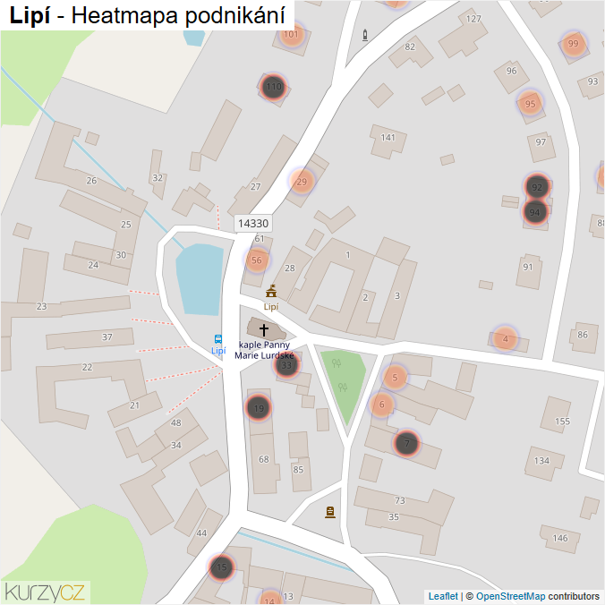 Mapa Lipí - Firmy v obci.